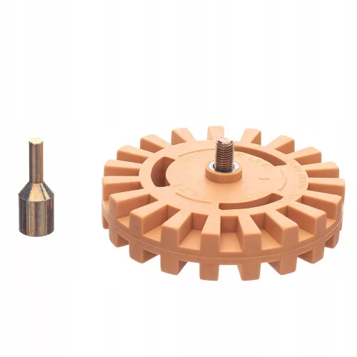 Set de 3 Discuri de Cauciuc pentru Îndepărtarea Adezivului și Etichetelor, cu Ax de 6 mm, Filet M8x1, Diametru 87 mm