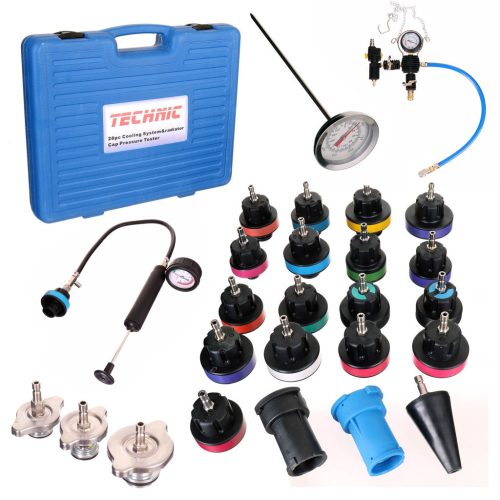 Set Tester Radiator și Detector Scurgeri Sistem de Răcire (28 piese) TC Technic DN-G1029