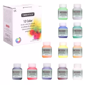   Set Vopsele Acrilice pentru Aerograf 12 Culori 30ml Fengda Timbertech Mix-I