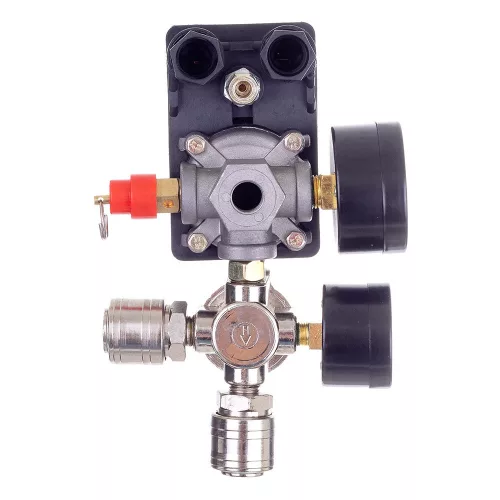Presostat pentru Compresoare cu Regulator de Presiune și 2 Manometre, 400V, 1/4" Tehnic PL400-2