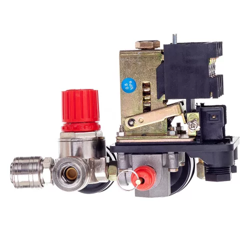 Presostat pentru Compresoare cu Regulator de Presiune și 2 Manometre, 400V, 1/4" Tehnic PL400-2