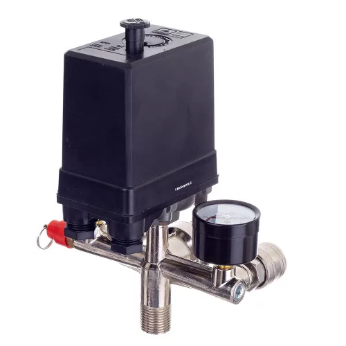 Presostat cu Regulator de Presiune și 2 Manometre 400V 1/2" Tehnic PL-400
