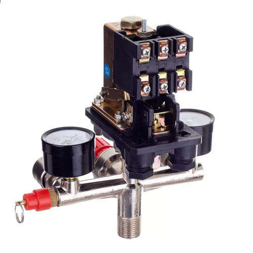Presostat cu Regulator de Presiune și 2 Manometre 400V 1/2" Tehnic PL-400