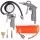 Set Pistol Pneumatic 6 Piese cu Adaptoare de Suflare și Umflare, Compatibil cu Majoritatea Compresoarelor, Furtun 30 cm, Vârfuri de Umflare Incluse