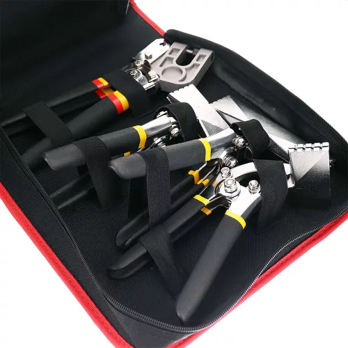 Set Profesional de Clești pentru Tablă cu Unealtă de Nituire și Husă din Material Textil TC Technic H-1076