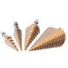 Set de Burghie Trepte pentru Metal, 4 Piese, 3-32mm, Oțel Rapid HSS cu Strat de Titan