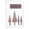 Set de Burghie Trepte pentru Metal, 4 Piese, 3-32mm, Oțel Rapid HSS cu Strat de Titan