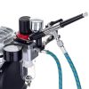 Pachet Precizie Airbrush pentru Saloane de Înfrumusețare, Tatuaje și Modelism - Compresor Fără Ulei cu Funcționare Continuă și Termostat