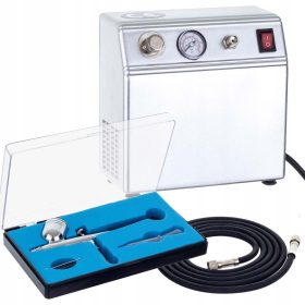   Set Aerograf Profesional cu Compresor, Regulator, Furtun și Pulverizator pentru Salone de Frumusețe TC Technic As16-3K