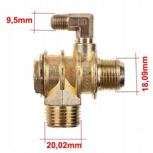 Supapă de Reținere pentru Compresor, Fără Tensiune 1/2" x 3/4" Technic CVM10-02, Compatibilă cu Compresoare de 50/100 Litri, Presiune Maximă 16 Bar, Aliaj de Zinc