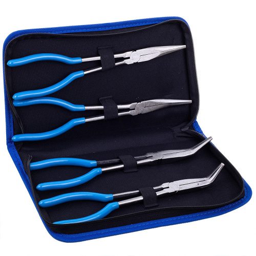 Set de Clești Lungime 280 mm cu Vârfuri Drepte și Îndoite TC Technic DN-H1116, cu Husă de Depozitare