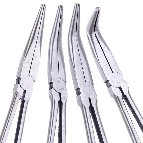 Set de Clești Lungime 280 mm cu Vârfuri Drepte și Îndoite TC Technic DN-H1116, cu Husă de Depozitare