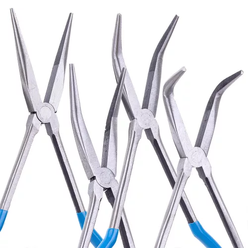 Set de Clești Lungime 280 mm cu Vârfuri Drepte și Îndoite TC Technic DN-H1116, cu Husă de Depozitare