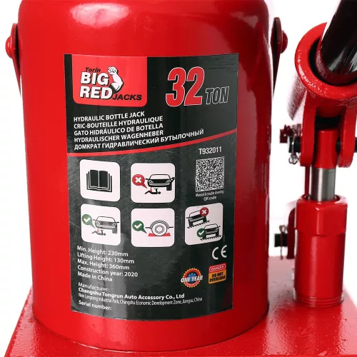 Cric Hidraulic Big Red T932011D, Capacitate 32 de Tone, pentru Camioane TIR