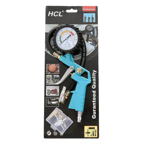 Set Pistol pentru Umflat Anvelope - Compatibil cu Diverse Supape pentru Obiecte precum Mingi sau Saltele