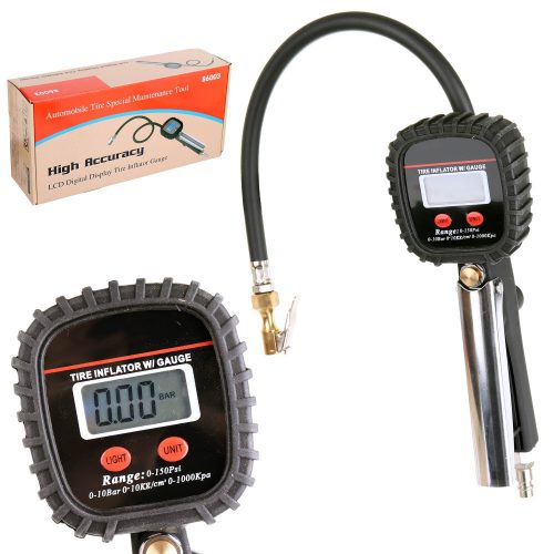 Pistol Digital pentru Umflat Anvelope cu Manometru LCD, 0-10 Bari, 390 mm