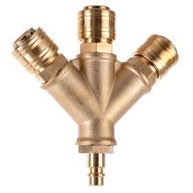   Distribuitor Pneumatic din Alamă cu 3 Conectori Rapizi și 1 Fişă