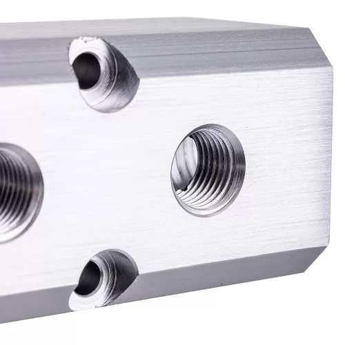 Bloc Distribuție Aer din Aluminiu pentru Pneumatică, 2x1/2" și 3x1/4", Technic AC0052