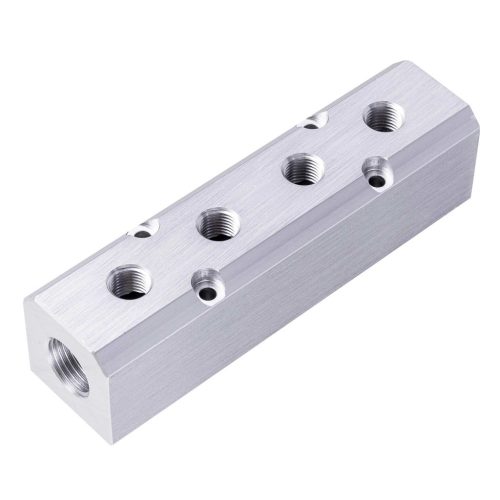 Bloc Distribuție Aer din Aluminiu pentru Pneumatică 2x1/2" 4x1/4" Technic AC0061