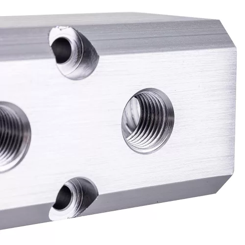 Bloc Distribuție Aer din Aluminiu pentru Pneumatică 2x1/2" 4x1/4" Technic AC0061