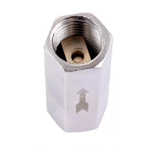 Supapă de Reținere Liniară pentru Compresoare 1/4" Technic CV02, Filet 1/4", Presiune Maximă 10 Bar, Temperaturi de Operare -5 - +60 °C, Lungime Totală 40 mm