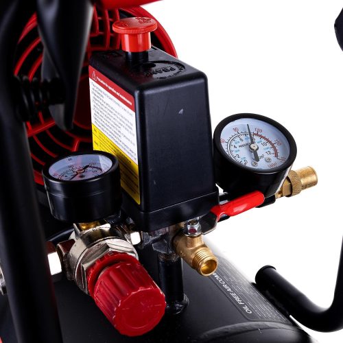 Compresor Multifunțional Fără Ulei Auarita 2-1450F24, 24 Litri, Cu Două Pistoane, Pentru Utilizare Profesională și Hobby