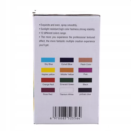 Set Vopsele Acrilice pentru Aerograf 12 Culori 30ml Fengda Timbertech Mix-II
