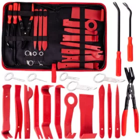   Set Profesional de Instrumente pentru Demontare Tapițerie Auto, 19 Piese, Nailon și Metal, Compatibil cu Audi, Volkswagen, Skoda, Seat, Mercedes, Ford