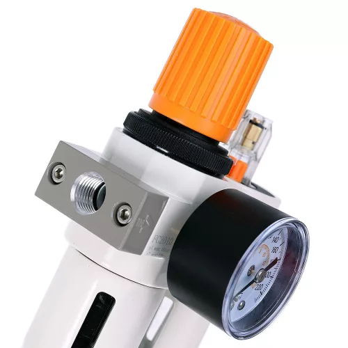 Bloc Complet de Pregătire Aer - Filtru, Separator de Apă, Uleiator 1/4" Technic FC2010-02-40, Presiune de Operare 0-10 bar, Debit Maxim 1500 l/min, Volum Rezervor 100 ml