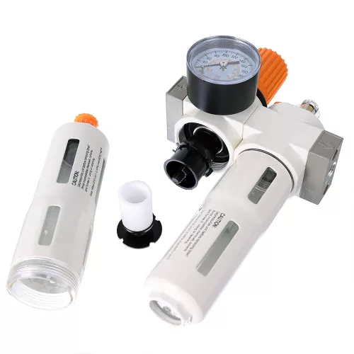 Bloc Complet de Pregătire Aer - Filtru, Separator de Apă, Uleiator 1/4" Technic FC2010-02-40, Presiune de Operare 0-10 bar, Debit Maxim 1500 l/min, Volum Rezervor 100 ml