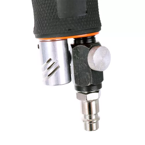 Polizor unghiular pneumatic excentric Technic PT942, diametru disc 50 mm, conector aer 1/4", consum aer 170 l/min, viteză maximă 15000 rotații/min, greutate ~0,7 kg, lungime 160 mm