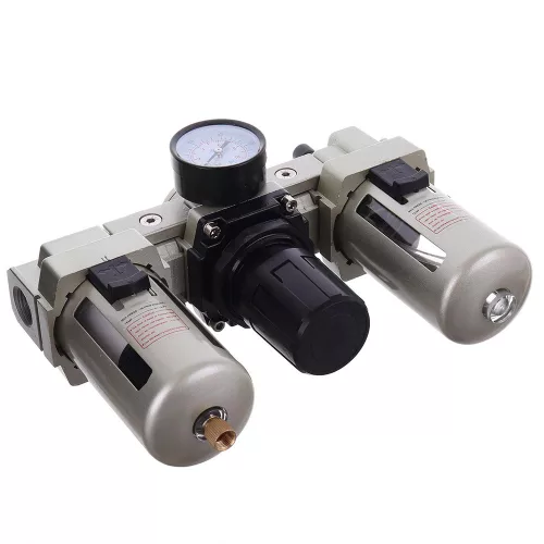 Unitate de Pregătire a Aerului - Filtru de Aer, Regulator de Presiune, Separator de Apă, Ungător Automat 1/2" Tehnic AC4000-04-20 Micron