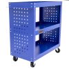 Carucior Robust cu 3 Polițe, Roți cu Rulmenți și Frâne, Suporturi pentru Scule - TC Technic