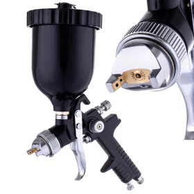   Pistol de Pulverizare TECHNIC H-827P HVLP cu Furtun de 1,3 mm și Rezervor de 600 ml (Negru)