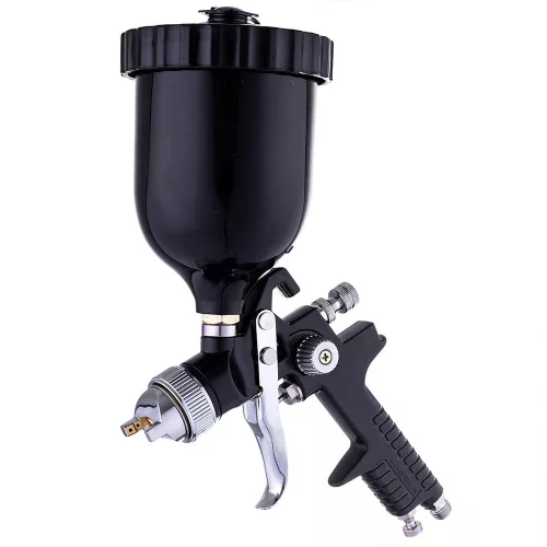 Pistol de Vopsit HVLP cu Duza de 2.5mm și Rezervor de 600ml, Negru