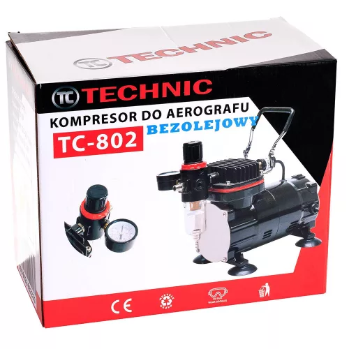 Compresor Profesional pentru Modelare TC Technic AS802, 1/5 CP, 3L, Fără Ulei, 230V