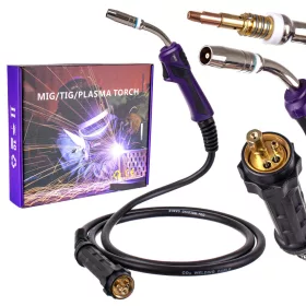   Pistol de Sudură Profesional Mig Mag Tig MB25 cu Conector Euro, Lungime 3m, pentru Sârmă 0,6-1,2 mm