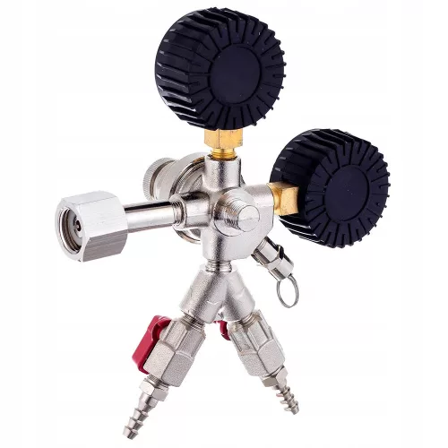 Reductor Dioxid de Carbon pentru Apă, Bere și Vin cu Dublă Siguranță și Dublu Manometru (2 supape de 8mm)