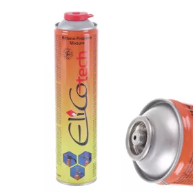   Cartuș universal de gaz Elicotech - 600 ml, 336g, compatibil cu arzătoare și pistoale de lipit, filet 11 mm