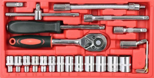 Set de Chei Tubulare cu Cutie din Plastic (46 piese) 1/4" TORX, HEX, PZ, PH - TC Technic JC10001