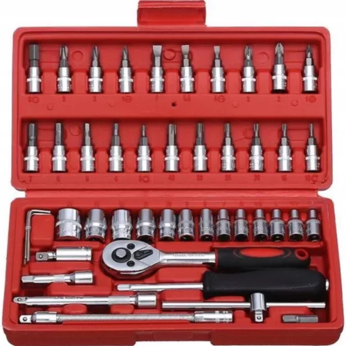 Set de Chei Tubulare cu Cutie din Plastic (46 piese) 1/4" TORX, HEX, PZ, PH - TC Technic JC10001