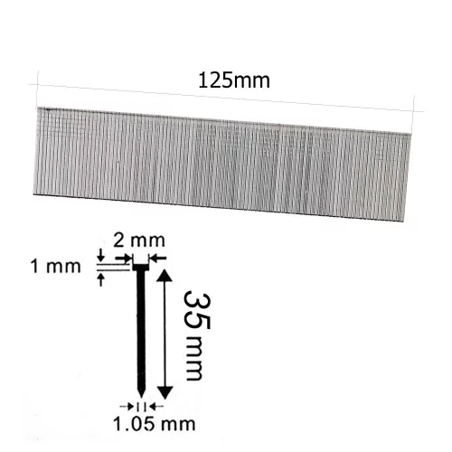 Cuie 35mm (F35) - Set de 5000 bucăți compatibil cu Makita AF-505 și Technic F-50, pentru tăiere pneumatică