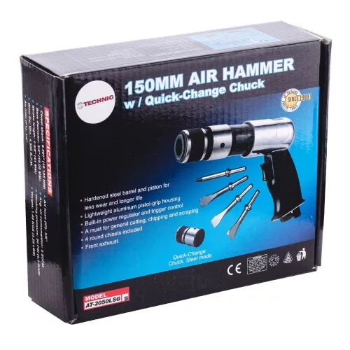 Ciocan Pneumatic Technic AT-2050LSG cu 4 Dălți, Compatibil pentru Atelier Auto, Presiune de Operare 6,2 Bar, Consum de Aer 140 L/Min, Frecvență Lovituri 4500/Min, Conector de Aer 1/4"