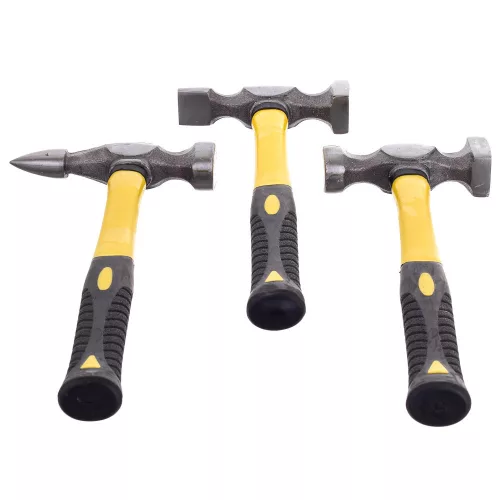 Set Ciocane cu Nicovală în Valiză de Plastic Technic LT-A1226 (3 Ciocane, 4 Nicovale)