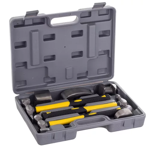 Set Ciocane cu Nicovală în Valiză de Plastic Technic LT-A1226 (3 Ciocane, 4 Nicovale)