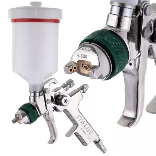 Pistol de Vopsit Profesional ITALCO H-600 Volum Mare, Presiune Mică cu Duza de 1,3 mm