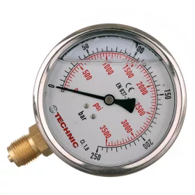   Manometru cu Glicerină, Diametru 100mm, Presiune 0-250 bar, Conexiune 1/2'' - Precizie și Durabilitate