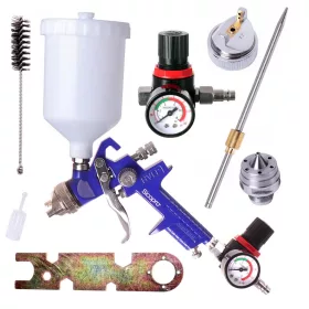   Profesionist HVLP Pistol de Vopsit cu Duze de 1,4mm și 1,7mm și Regulator de Presiune - Sicopro H-827P