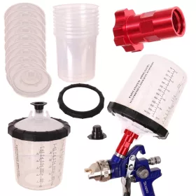  Set de Pahare de Unică Folosință pentru Amestecare Vopsea cu Capac și Filtru (11 buc) - Sistem "Sistem Personalizat de Amestecare" pentru Amestecare Lac (650 ml)