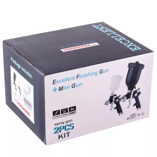Set Profesional Pistol de Pulverizare cu 3 Duze 0,8mm 1,4mm 1,7mm HVLP TC TECHNIC